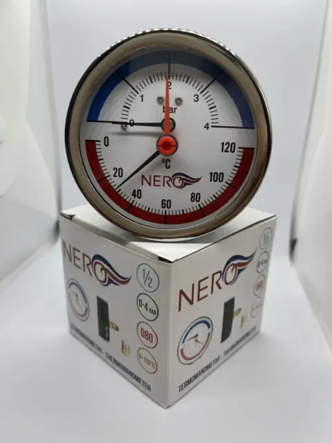 Termomanometar NERO (0-4 bar / 0-120 °C)