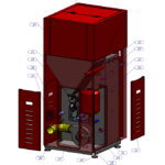 Šematski prikaz peći sa komponentama.