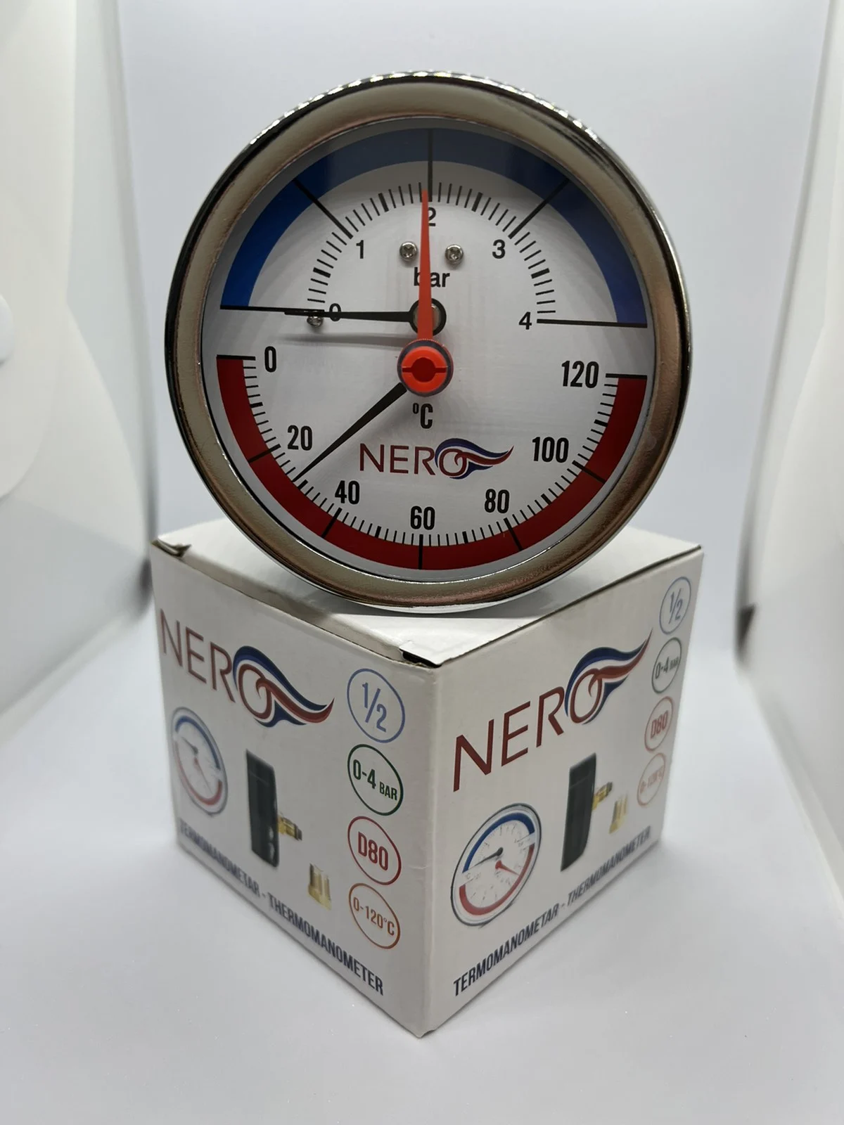 Termomanometar NERO (0-4 bar / 0-120 °C)
