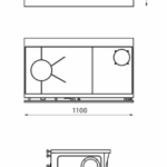 Dimenzije kuhinjske peći, tehnički crtež